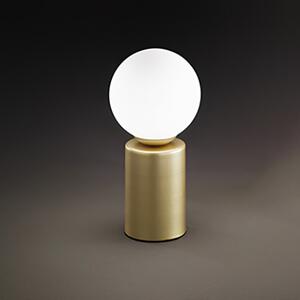 Lampada Da Tavolo In Metallo Oro Diffusore A Sfera In Vetro Birillo 6762OR