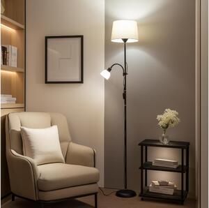 Brilagi - Lampada da terra CERIA 1xE27/100W/230V + 1xE14/25W nera/beige