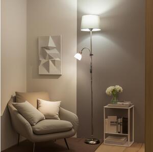 Brilagi - Lampada da terra CERIA 1xE27/100W/230V + 1xE14/25W cromo opaco/grigio
