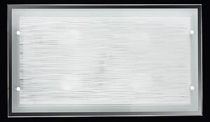 Plafoniera In Vetro Satinato Bianco Lucido E Striato 4 Luci Frame 5747ST