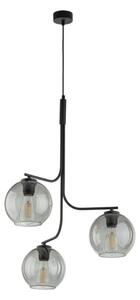Lampadario LED sospeso su cavo CESAR 3xE27/15W/230V, nero/grigio fumé