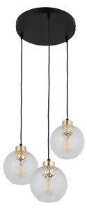 Lampadario LED a sospensione su cavo DEVON 3xE27/15W/230V nero/trasparente