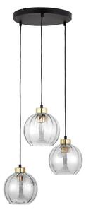 Lampadario LED su cavo DEVI 3xE27/15W/230V nero/trasparente