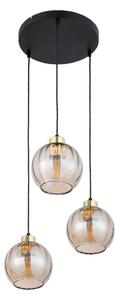 Lampadario LED a sospensione su cavo DEVI 3xE27/15W/230V nero/beige fumé