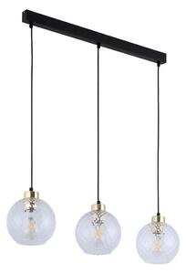 Lampadario LED a cavo DEVON 3xE27/15W/230V nero/trasparente
