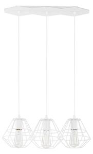 Lampadario a sospensione con cavo DIAMOND 3xE27/60W/230V bianco