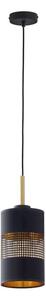 Lampada a sospensione con cavo BOGART 1xE27/15W/230V nero/oro