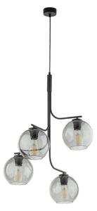 Lampadario LED su cavo CESAR 4xE27/15W/230V nero/grigio fumé