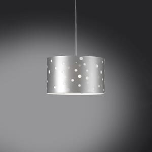 Sospensione Moderna A 1 Luce Pois Xxl In Polilux Bicolor Silver Made In Italy