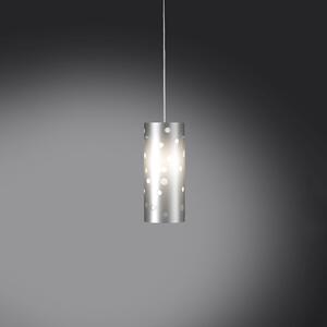 Sospensione Moderna A 1 Luce Pois In Polilux Bicolor Silver Made In Italy