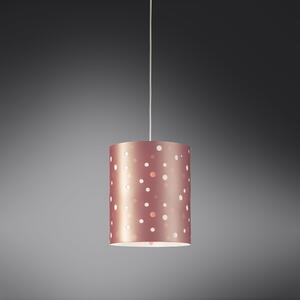 Sospensione Moderna A 1 Luce Pois Xl In Polilux Bicolor Rosa Metallico Made In Italy