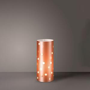 Lampada Da Tavolo Moderna A 1 Luce Pois In Polilux Bicolor Rame Made In Italy