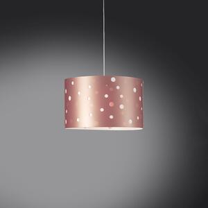 Sospensione Moderna A 1 Luce Pois Xxl In Polilux Bicolor Rosa Metallico Made In Italy
