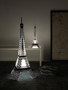 Lampada Da Tavolo Moderna 1 Luce Tour Eiffel In Polilux In Bianco E Nero Made In Italy
