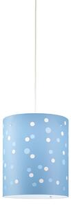 Sospensione Moderna A 1 Luce Pois Xl In Polilux Bicolor Blu' Made In Italy