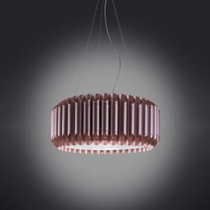Lampadario Moderno 3 Luci Louise In Polilux Rosa Metallico Made In Italy