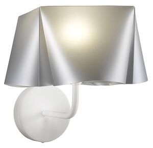 Applique Moderna 1 Luce Wanda In Polilux Silver D25 Made In Italy