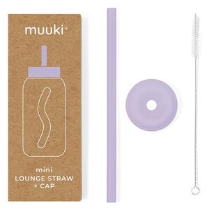 Cannuccia in silicone con scopino per pulizia e tappo inclusi Pastel Lilac Mini – Muuki