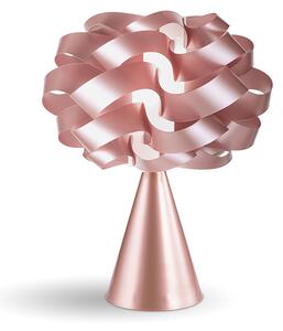 Lampada Da Tavolo A Cono 1 Luce Cloud In Polilux Rosa Metallico Made In Italy