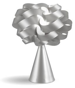 Lampada Da Tavolo A Cono 1 Luce Cloud In Polilux Silver Made In Italy