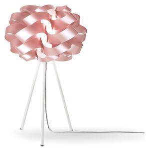 Lampada Da Tavolo A Treppiede 1 Luce Cloud In Polilux Rosa Metallico Made In Italy