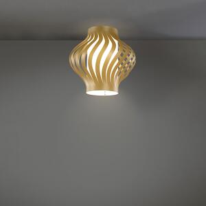 Plafoniera Moderna 1 Luce Helios In Polilux Oro H39 Made In Italy