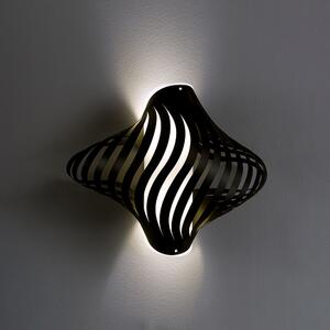 Applique Shell Helios 1 Luce In Polilux Nero Made In Italy