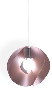 Sospensione Moderna A 1 Luce Atom In Polilux Rosa Metallico D45 Made In Italy