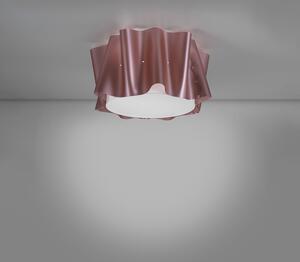 Plafoniera Moderna A 1 Luce Folio In Polilux Rosa Metallico D50 Made In Italy