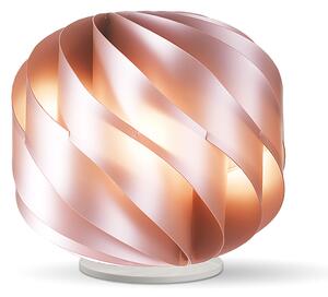 Lampada Da Tavolo Globe 1 Luce In Polilux Rosa Metallico Con Base D15 Made In Italy