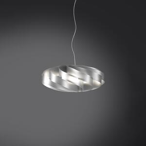 Sospensione Moderna 1 Luce Flat In Polilux Silver D40 Made In Italy