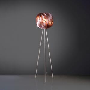 Lampada Da Terra Treppiede Globe 1 Luce Polilux Rosa Metallico D40 Made In Italy