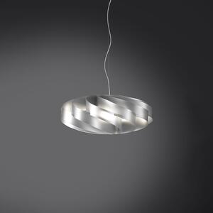 Sospensione Moderna 1 Luce Flat In Polilux Silver D30 Made In Italy