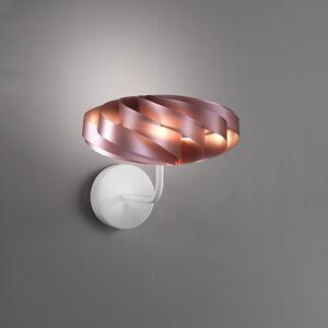 Applique Moderna 1 Luce Flat In Polilux Rosa Metallico D30 Made In Italy