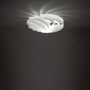 Plafoniera Moderna 1 Luce Flat In Polilux Bianco D40 Made In Italy