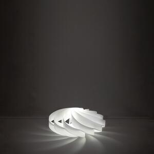 Lampada Da Tavolo 1 Luce Flat In Polilux Bianco D50 Made In Italy