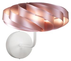 Applique Moderna 1 Luce Flat In Polilux Rosa Metallico D30 Made In Italy