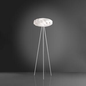 Lampada Da Terra Con Treppiede 1 Luce Flat In Polilux Bianco Made In Italy
