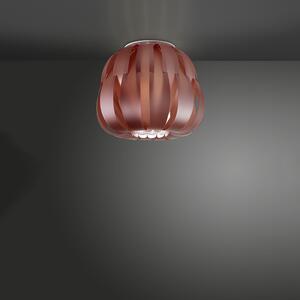 Plafoniera Moderna 1 Luce Queen In Polilux Rosa Metallico D25 Made In Italy