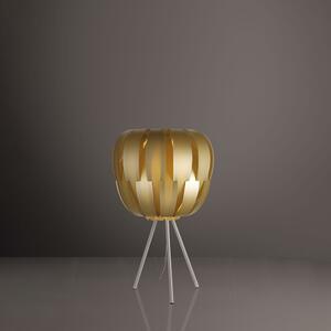 Lampada Da Tavolo Con Treppiede 1 Luce Queen In Polilux Oro Made In Italy