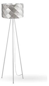 Lampada Da Terra Treppiede 1 Luce Prisma In Polilux Silver H146 Made In Italy