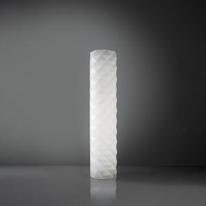 Lampada Da Terra Moderna 3 Luci Prisma In Polilux Bianco H122 Made In Italy