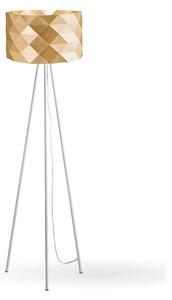 Lampada Da Terra Treppiede 1 Luce Prisma In Polilux Oro H146 Made In Italy
