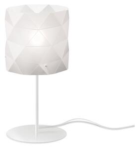 Lampada Da Tavolo Moderna 1 Luce Prisma In Polilux Bianco H36 Made In Italy