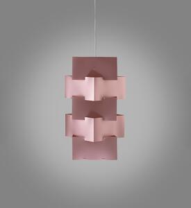 Sospensione Moderna 1 Luce Building In Polilux Rosa Metallico D60 Made In Italy