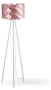 Lampada Da Terra Treppiede 1 Luce Prisma In Polilux Rosa Metallico H146 Made In Italy