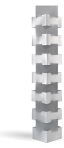 Lampada Da Terra Moderna 1 Luce Building In Polilux Silver Made In Italy