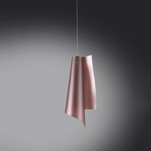 Sospensione Moderna A 1 Luce Vela In Polilux Rosa Metallico H70 Made In Italy