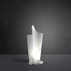 Lampada Da Tavolo Moderna A 1 Luce Vela In Polilux Bianco H50 Made In Italy