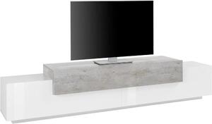 Porta TV moderno CORO 240 bianco lucido - cemento